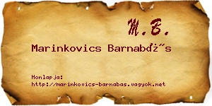 Marinkovics Barnabás névjegykártya