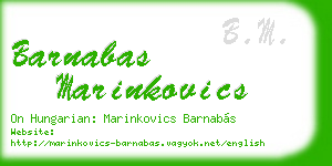 barnabas marinkovics business card