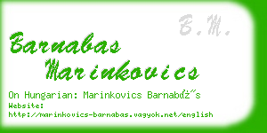 barnabas marinkovics business card